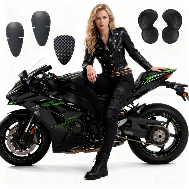 Motorcycle Gear Women Pants - Womens Motorcycle Jeans Black Offroad Riding