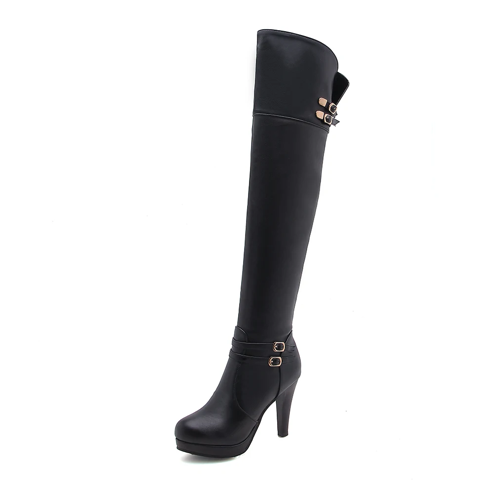 Riding Boot Short - Women Thigh-high Platform Boots 10cm High