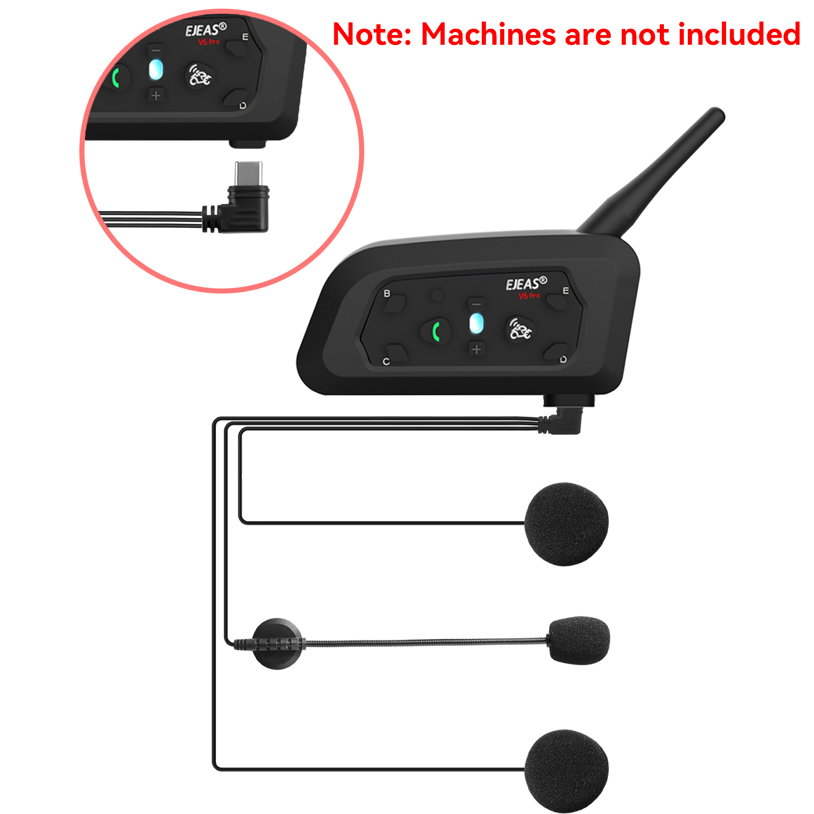 EJEAS V6 PRO+ TYPE-C Jack Micr - Intercom Headset Helmet ulasan dan harga