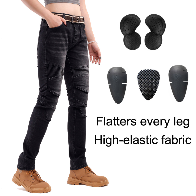 Womens Motorcycle Jeans Black  - Motorcycle Gear Women Pants ulasan dan harga