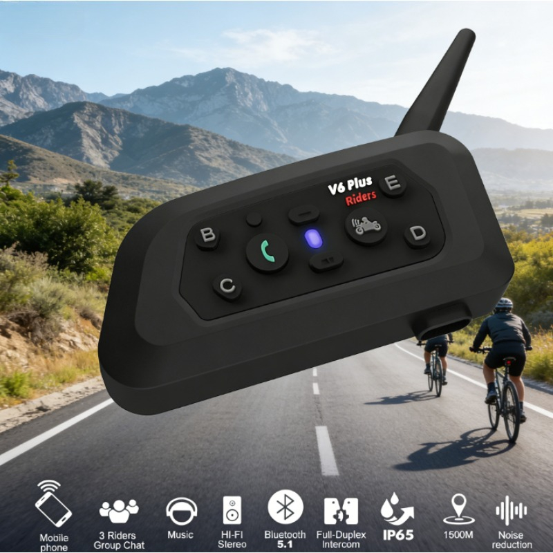 V6 PRO+ 6 Riders Waterproof Mo - Intercom Headset Helmet ulasan dan harga