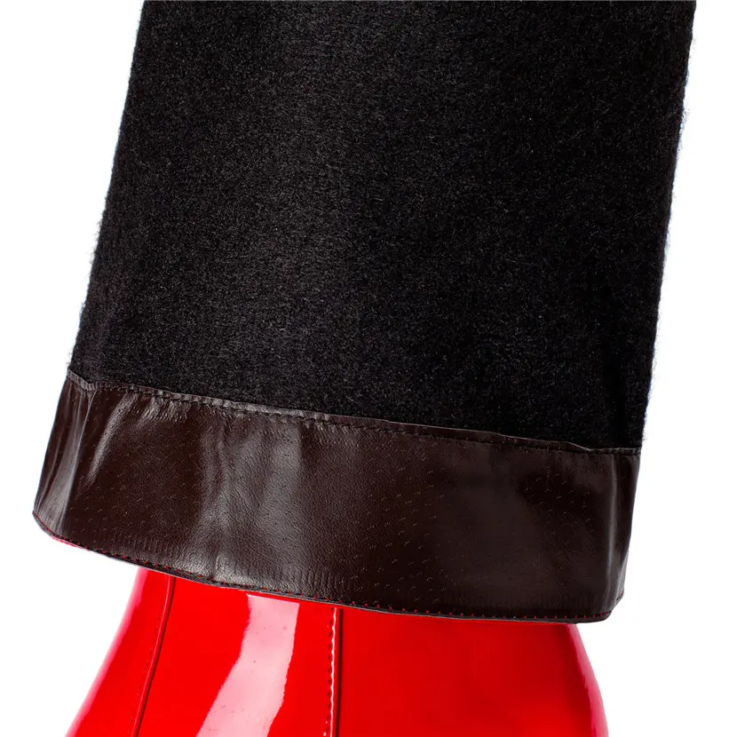 Red White Patent Leather Women - Riding Boot Short ulasan dan harga