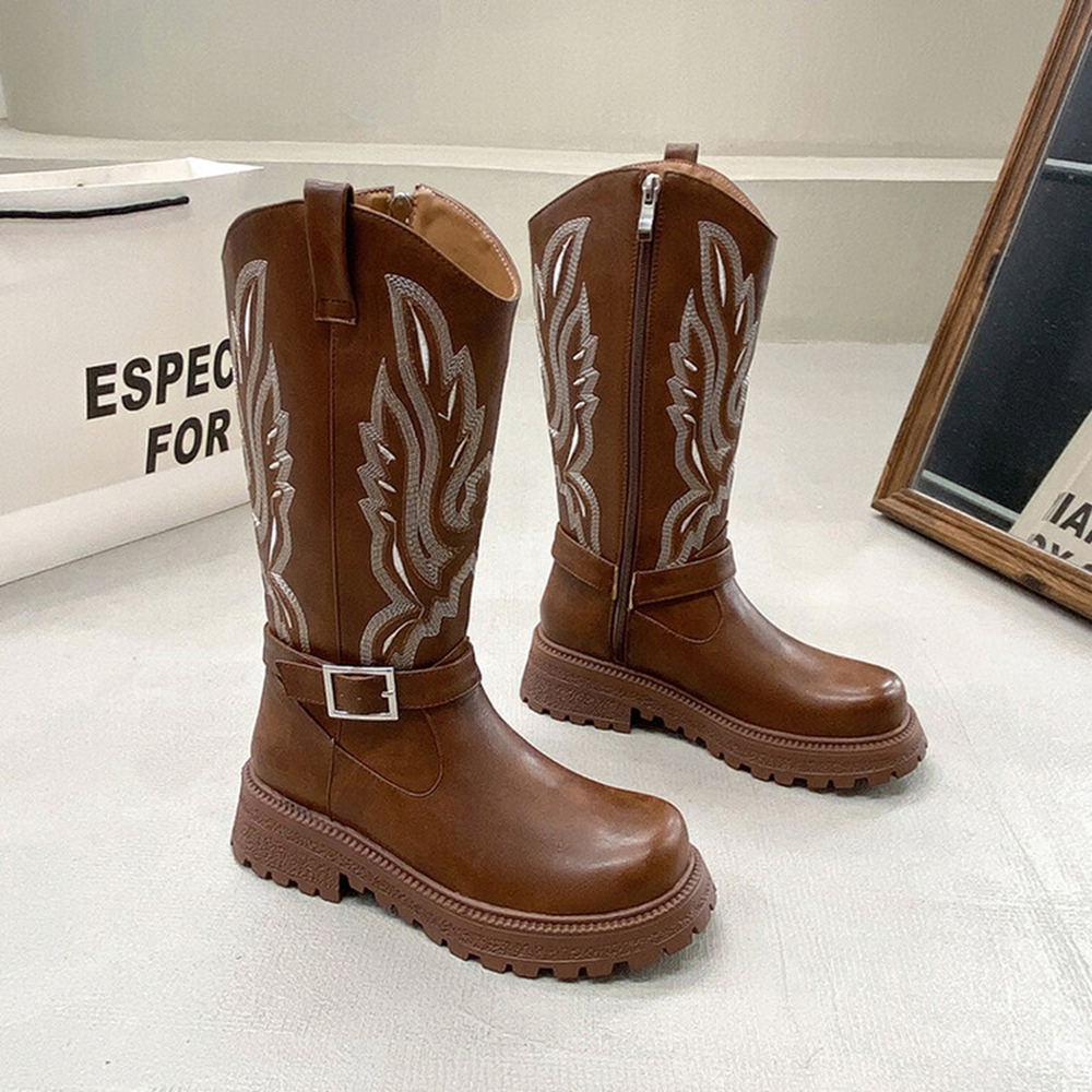 Women Knee High Boots Thick He - Riding Boot Short ulasan dan harga