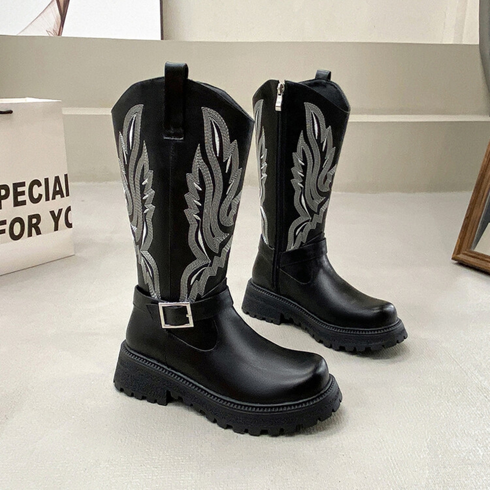 Women Knee High Boots Thick He - Riding Boot Short ulasan dan harga