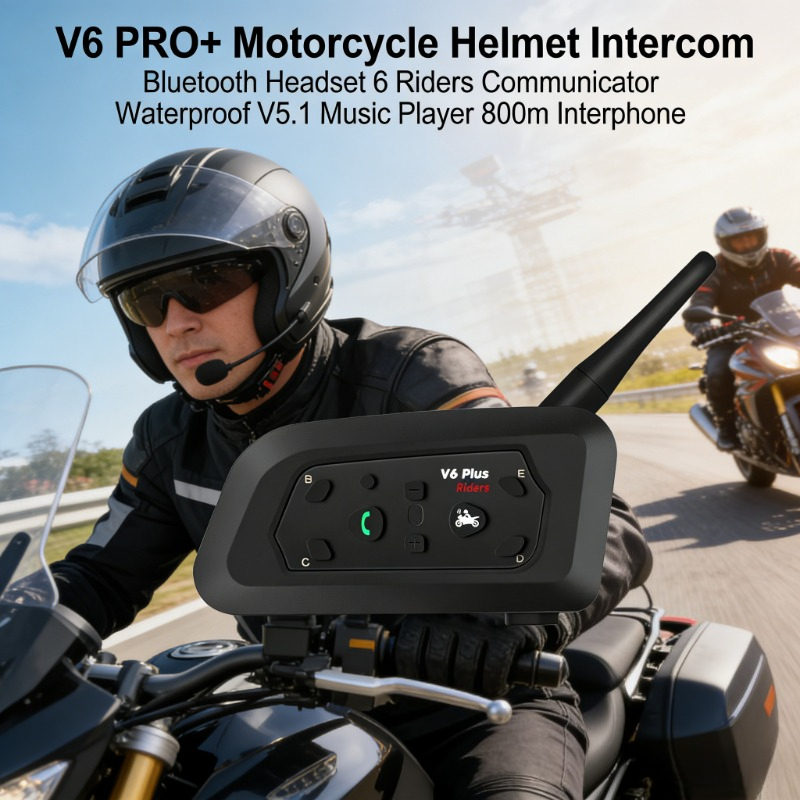 V6 PRO+ Motorcycle Intercom BT - Intercom Headset Helmet ulasan dan harga