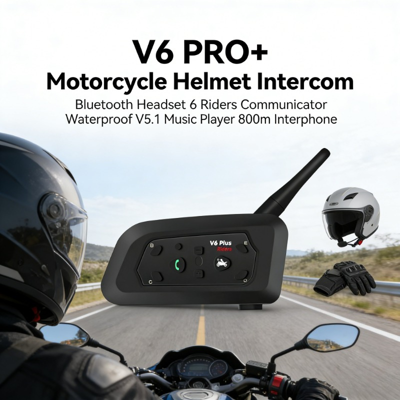 V6 PRO+ Motorcycle Intercom BT - Intercom Headset Helmet ulasan dan harga