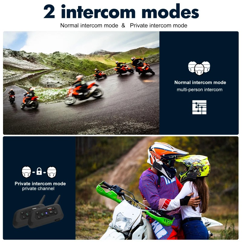 V6 plus BT5.1 Moto Helmet Inte - Intercom Headset Helmet ulasan dan harga