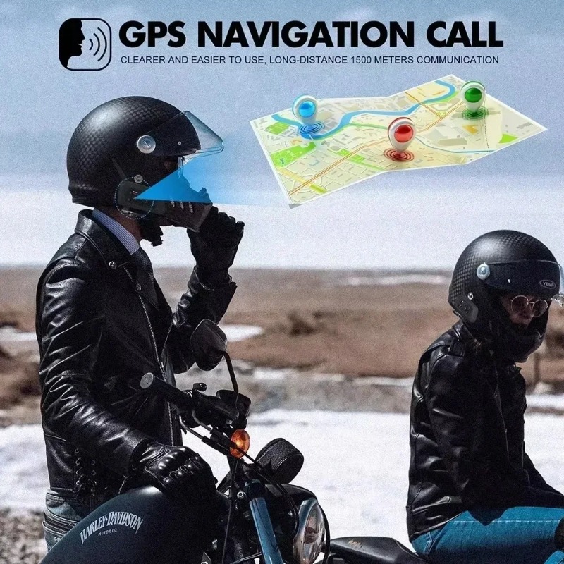 V6 plus BT5.1 Moto Helmet Inte - Intercom Headset Helmet ulasan dan harga